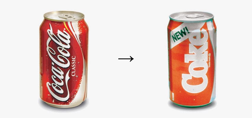 Coca Cola đã cố gắng thay thế thương hiệu Coca Cola cổ điển bằng thương hiệu New Coke